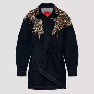 ZARA ICONS LIMITED EDITION JEWELED DENIM DRESS
